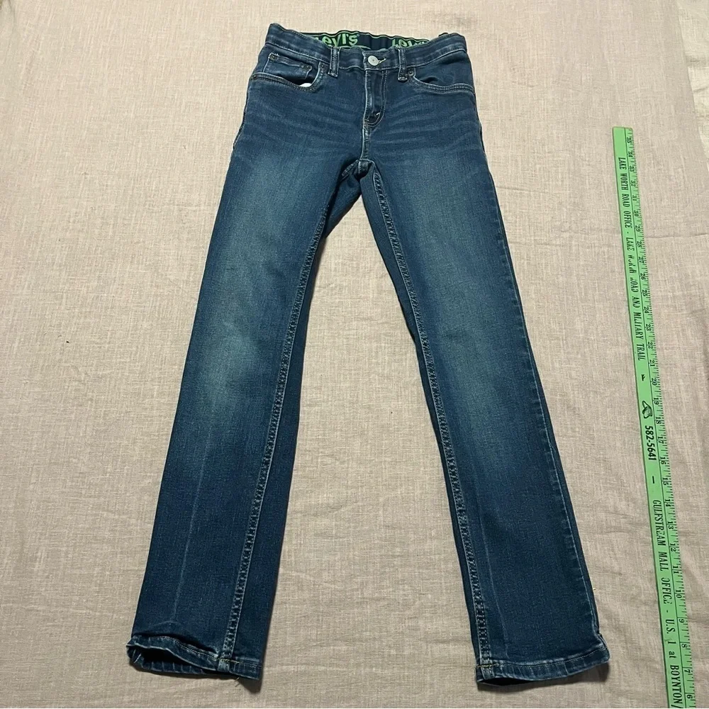 Levi's 511 Kids Classic Indigo Jeans Adjustable straps Straight Leg Size 14 Reg